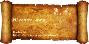Mircsov Anna névjegykártya